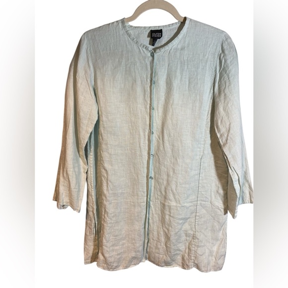 Eileen Fisher 100% Irish Linen Button up shirt size S - Picture 1 of 4
